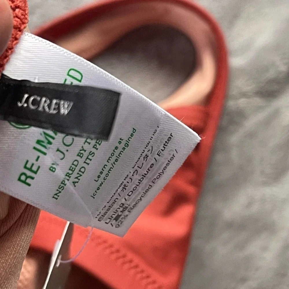 J. Crew Cross-back underwire bikini top Wildfire Red Women's Size 36DD NWT